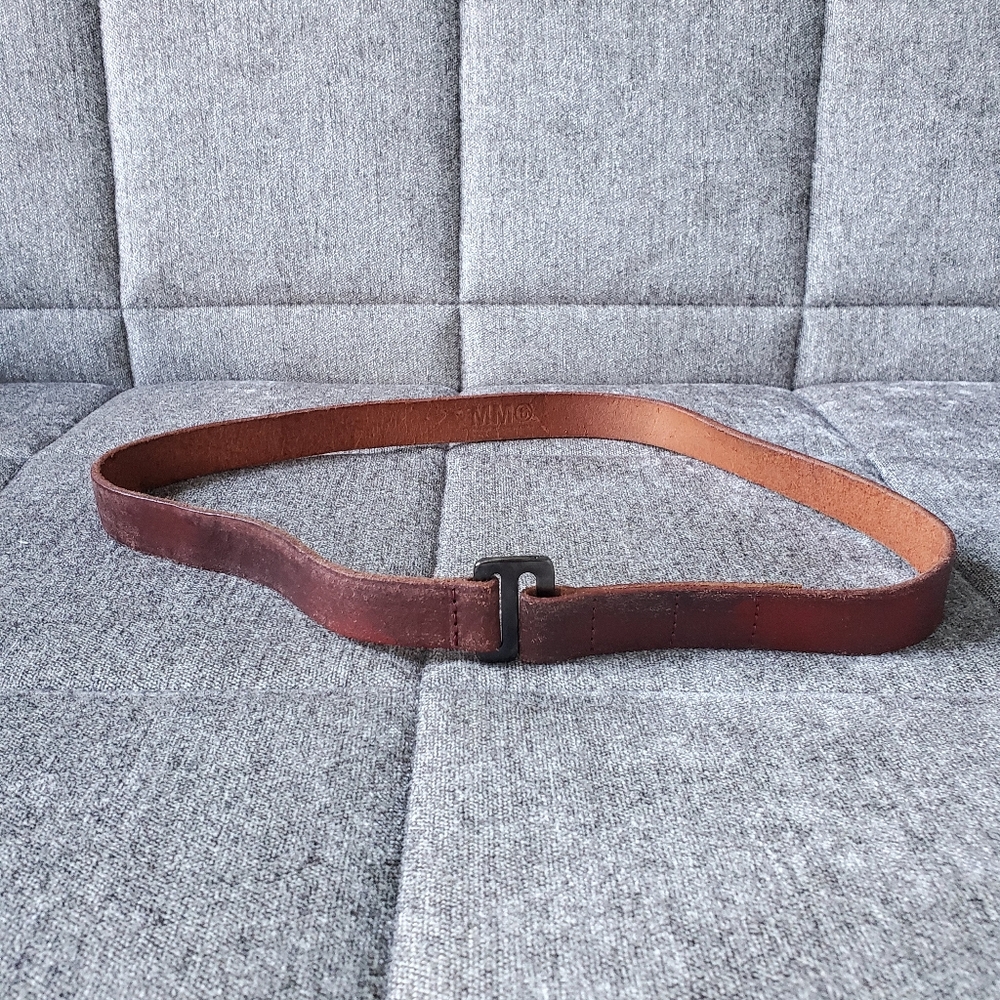 MM6 Maison Martin Margiela Leather Belt Size M In Brown With Clasp Closure